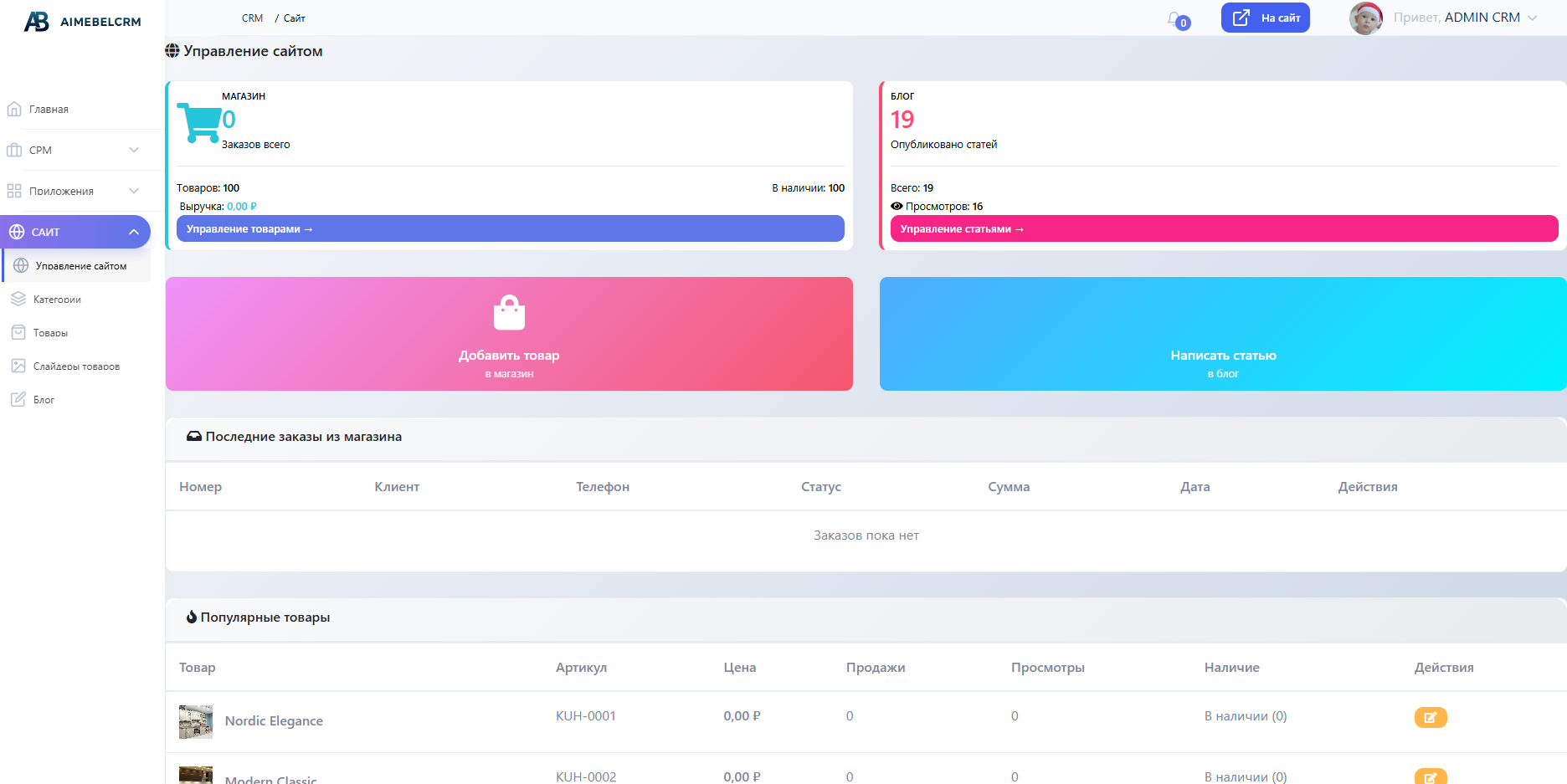 Аналитика магазина